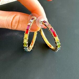 🏳️‍🌈 Rainbow gemstone hoop earrings 🌈